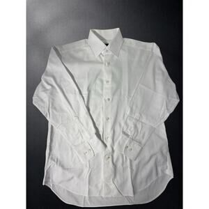 David Donahue Dress Shirt Men’s 16 32/33 White 100% Cotton Button Up Long Sleeve
